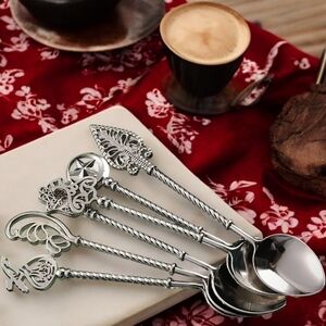 6 Pc Small Silver Dessert Tea Coffee Espresso Spoons